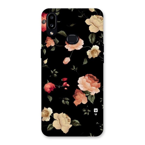 Black Artistic Floral Back Case for Galaxy A10s