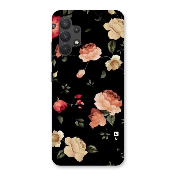 Black Artistic Floral Back Case for Galaxy A32