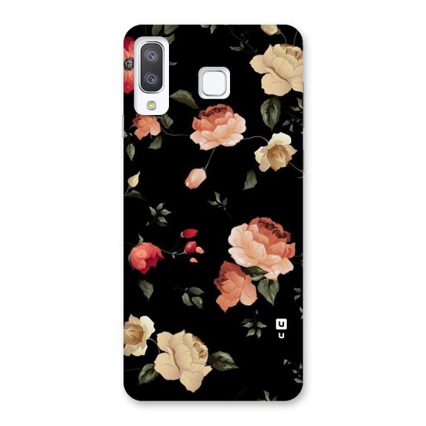 Black Artistic Floral Back Case for Galaxy A8 Star