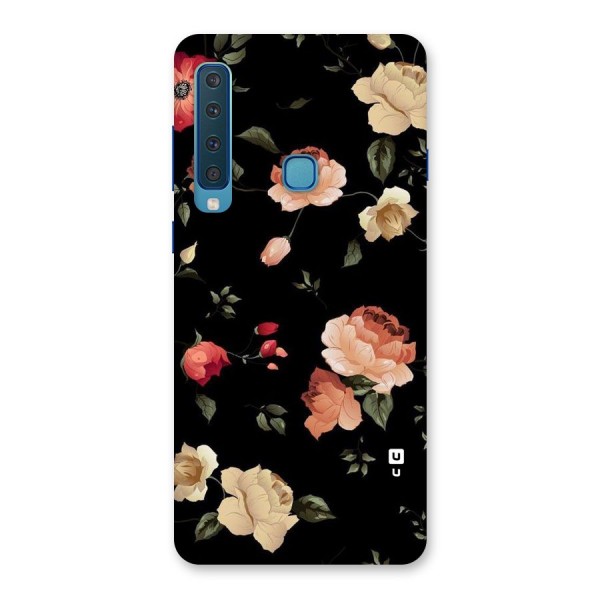Black Artistic Floral Back Case for Galaxy A9 (2018)