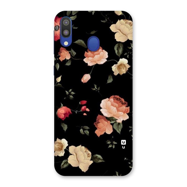 Black Artistic Floral Back Case for Galaxy M20