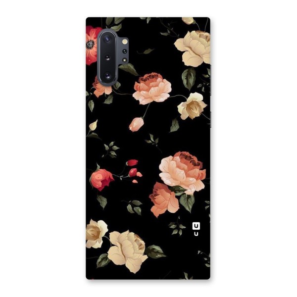 Black Artistic Floral Back Case for Galaxy Note 10 Plus