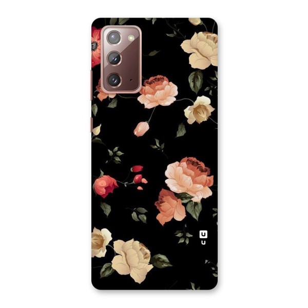 Black Artistic Floral Back Case for Galaxy Note 20