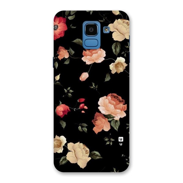 Black Artistic Floral Back Case for Galaxy On6