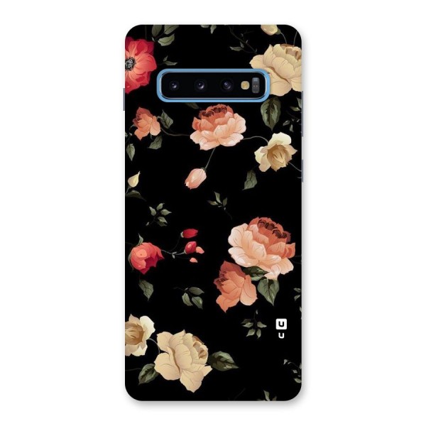 Black Artistic Floral Back Case for Galaxy S10 Plus