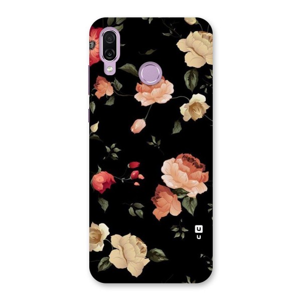 Black Artistic Floral Back Case for Honor Play