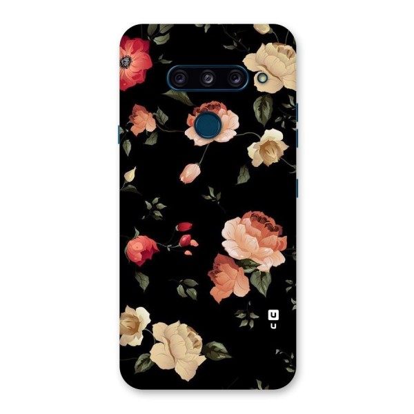 Black Artistic Floral Back Case for LG  V40 ThinQ