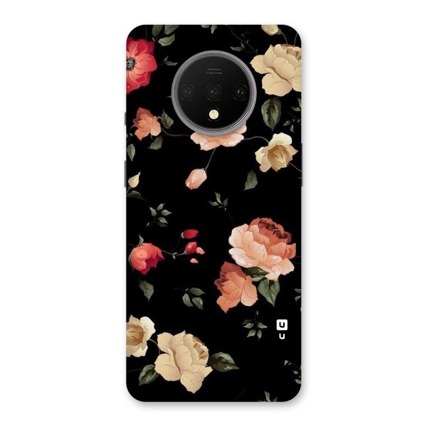 Black Artistic Floral Back Case for OnePlus 7T