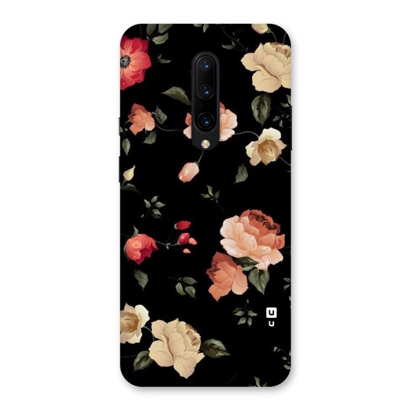Black Artistic Floral Back Case for OnePlus 7 Pro