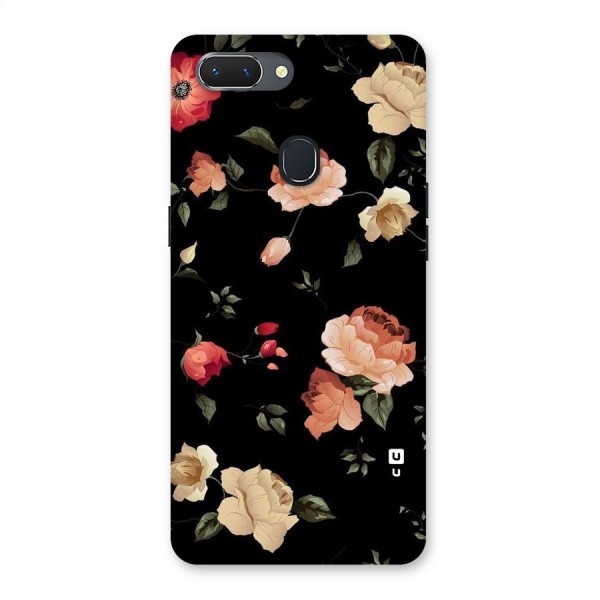 Black Artistic Floral Back Case for Oppo Realme 2