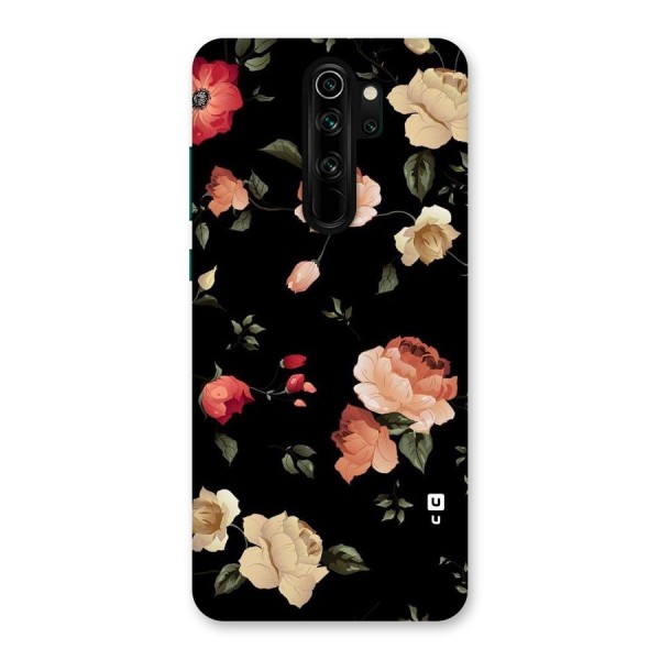Black Artistic Floral Back Case for Redmi Note 8 Pro