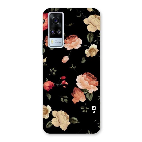 Black Artistic Floral Back Case for Vivo Y51