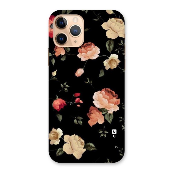 Black Artistic Floral Back Case for iPhone 11 Pro