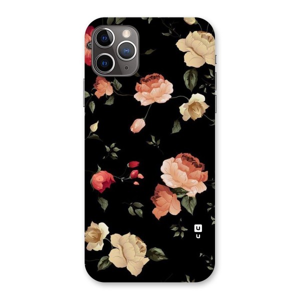 Black Artistic Floral Back Case for iPhone 11 Pro Max