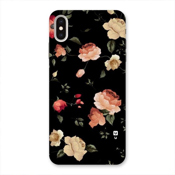 Black Artistic Floral Back Case for iPhone XS Max