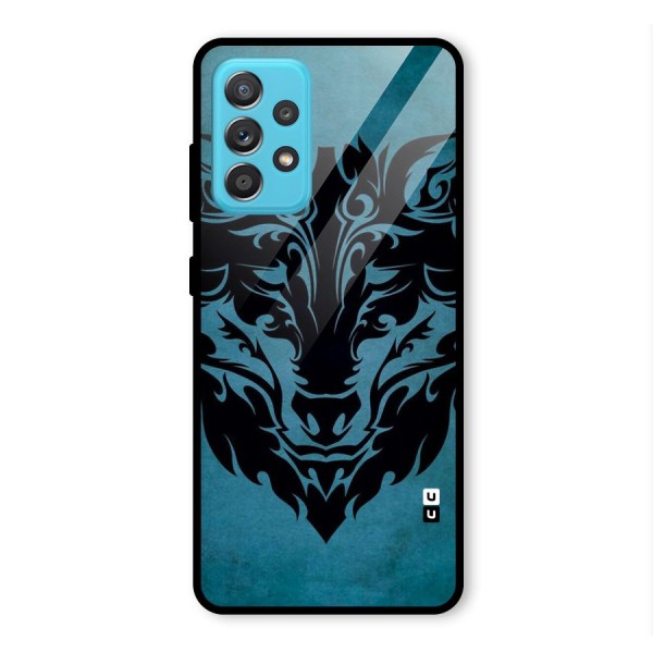 Black Artistic Wolf Glass Back Case for Galaxy A52s 5G