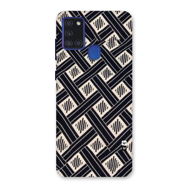 Black Beige Criscros Back Case for Galaxy A21s