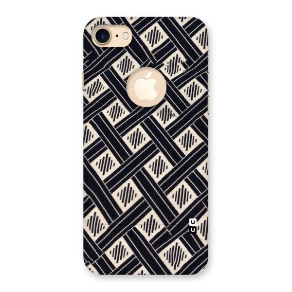 Black Beige Criscros Back Case for iPhone 7 Logo Cut