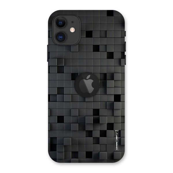 Black Bricks Back Case for iPhone 11 Logo Cut