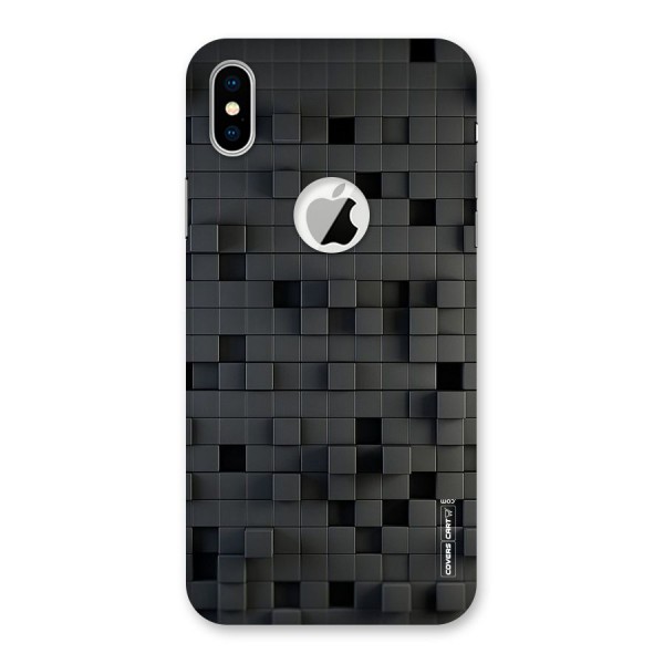 Black Bricks Back Case for iPhone XS Logo Cut