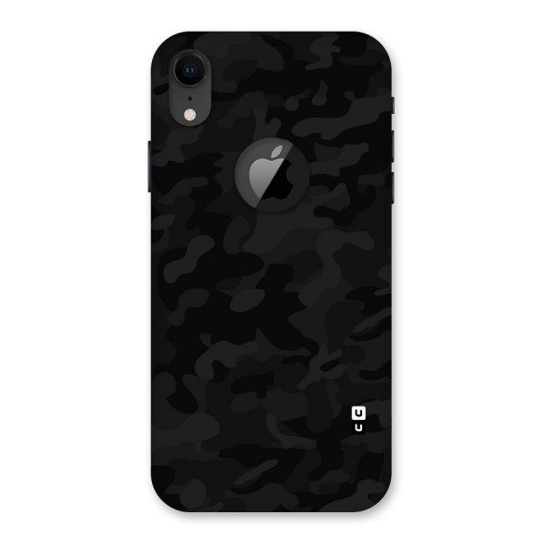 Black Camouflage Back Case for iPhone XR Logo Cut