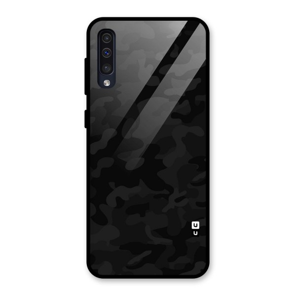 Black Camouflage Glass Back Case for Galaxy A50