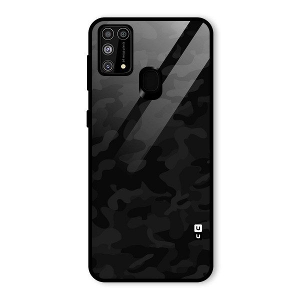Black Camouflage Glass Back Case for Galaxy M31