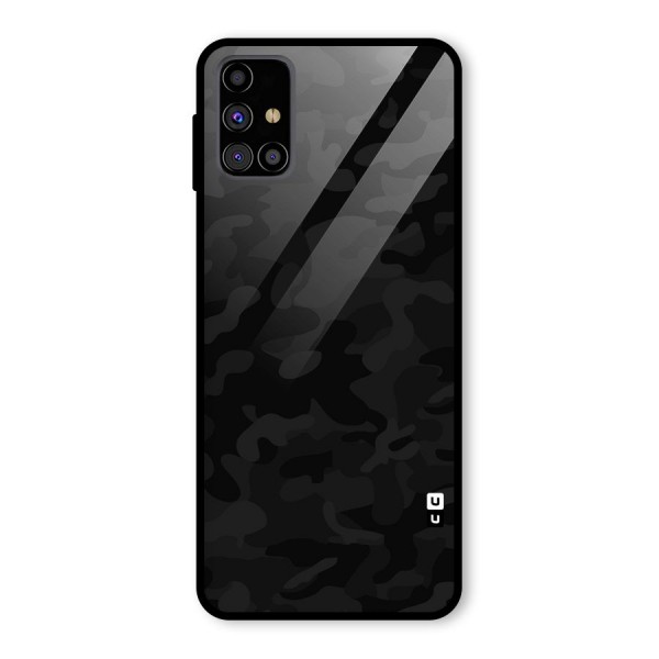 Black Camouflage Glass Back Case for Galaxy M31s