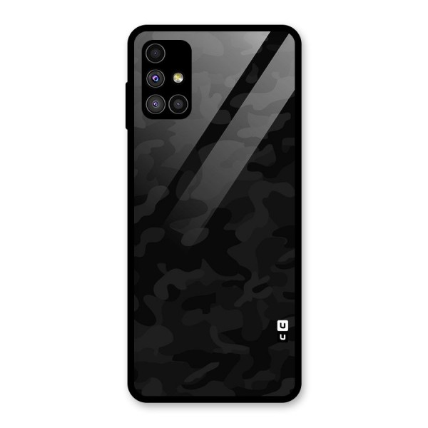 Black Camouflage Glass Back Case for Galaxy M51