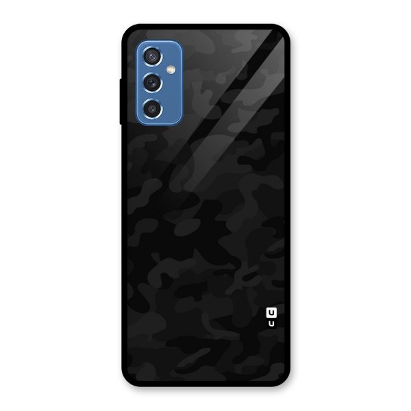 Black Camouflage Glass Back Case for Galaxy M52 5G