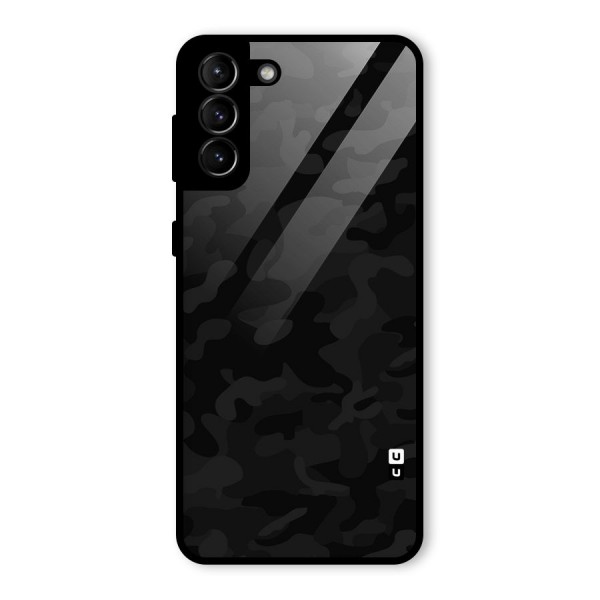 Black Camouflage Glass Back Case for Galaxy S21 Plus