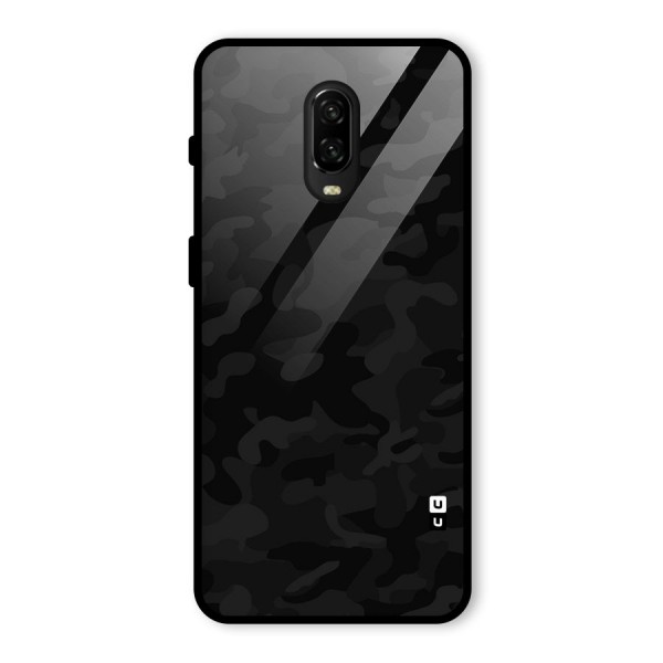 Black Camouflage Glass Back Case for OnePlus 6T