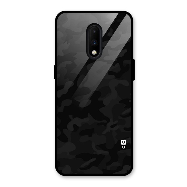 Black Camouflage Glass Back Case for OnePlus 7