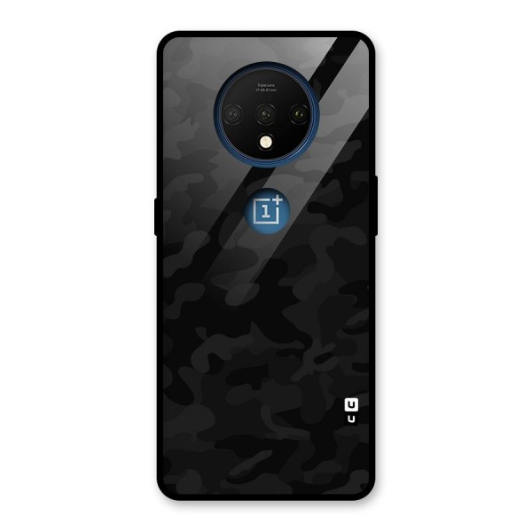 Black Camouflage Glass Back Case for OnePlus 7T