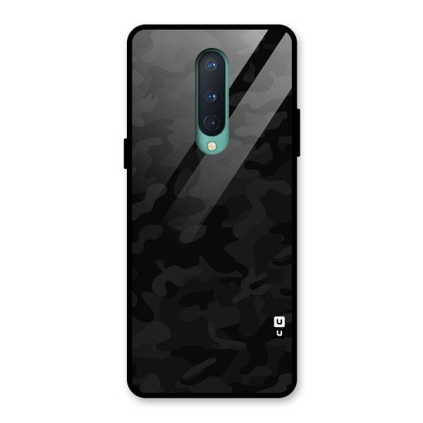 Black Camouflage Glass Back Case for OnePlus 8