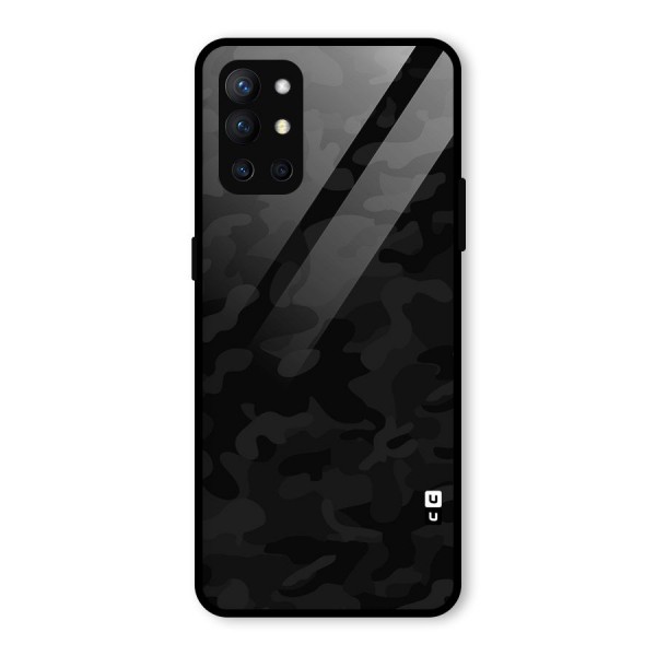 Black Camouflage Glass Back Case for OnePlus 9R