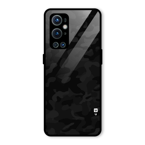 Black Camouflage Glass Back Case for OnePlus 9 Pro