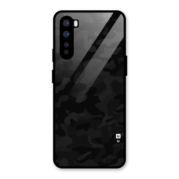 Black Camouflage Glass Back Case for OnePlus Nord