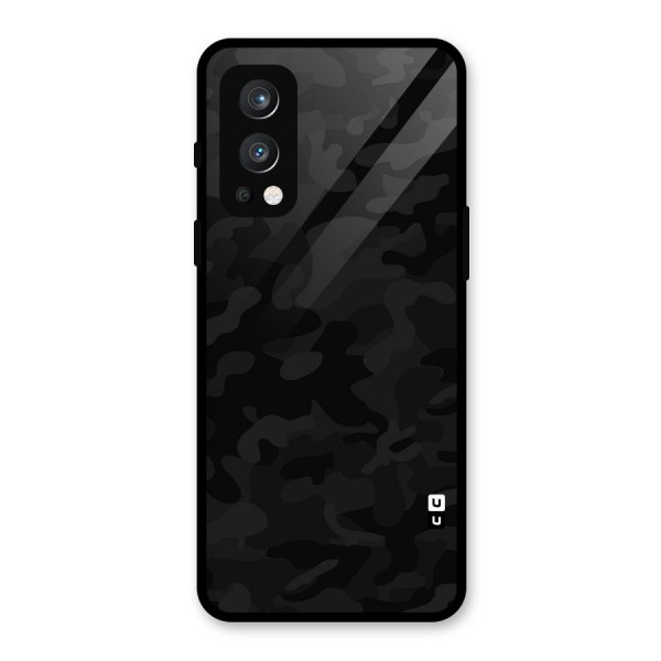 Black Camouflage Glass Back Case for OnePlus Nord 2 5G