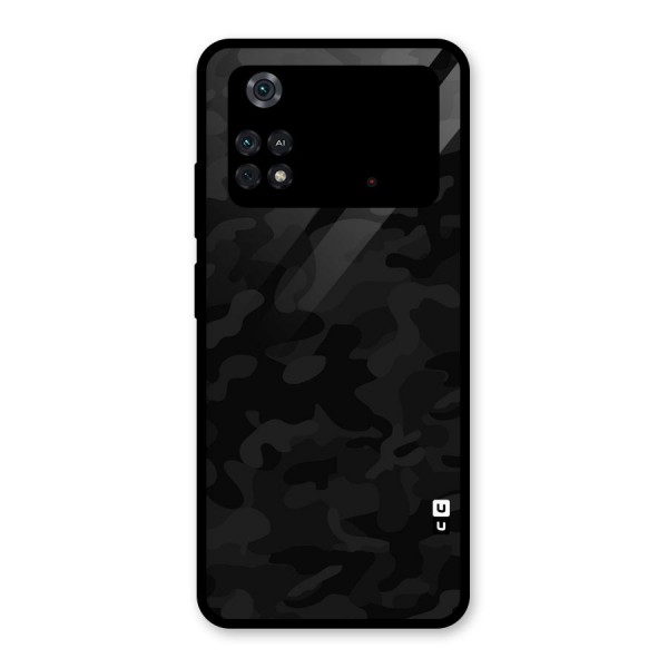 Black Camouflage Glass Back Case for Poco M4 Pro 4G