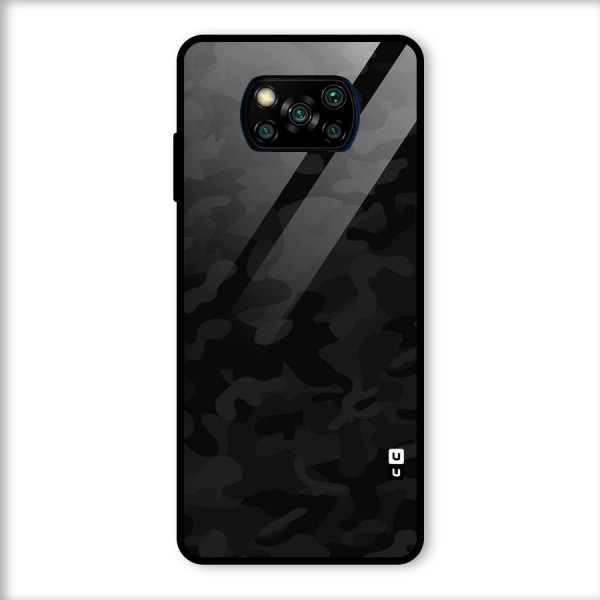 Black Camouflage Glass Back Case for Poco X3