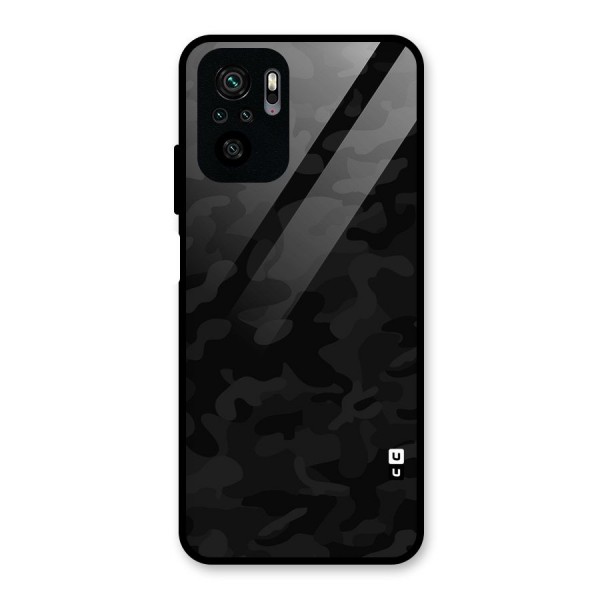Black Camouflage Glass Back Case for Redmi Note 10