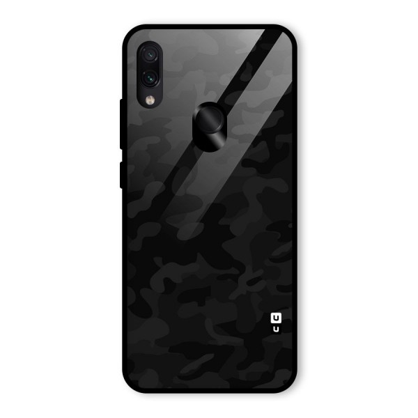 Black Camouflage Glass Back Case for Redmi Note 7 Pro