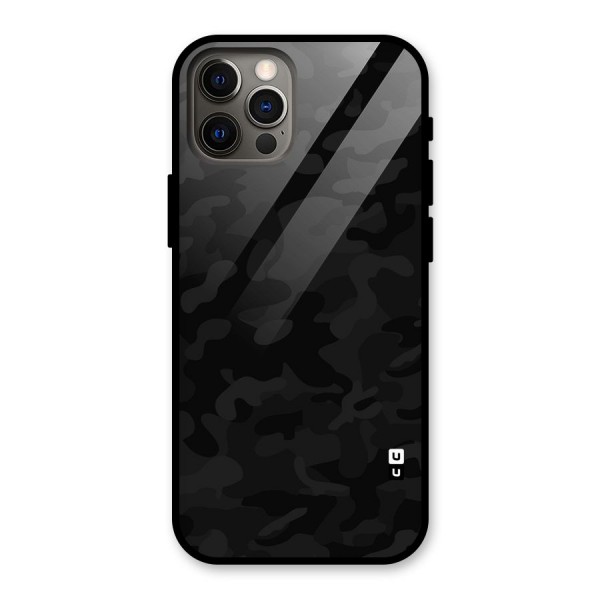Black Camouflage Glass Back Case for iPhone 12 Pro