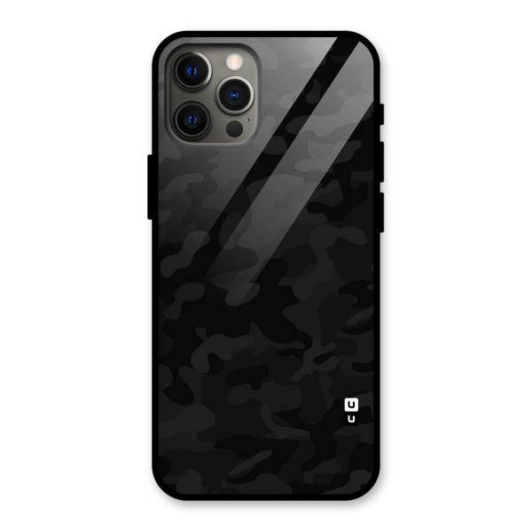 Black Camouflage Glass Back Case for iPhone 12 Pro Max