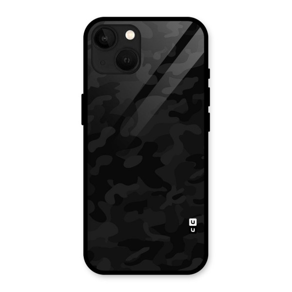 Black Camouflage Glass Back Case for iPhone 13