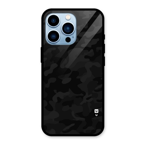 Black Camouflage Glass Back Case for iPhone 13 Pro