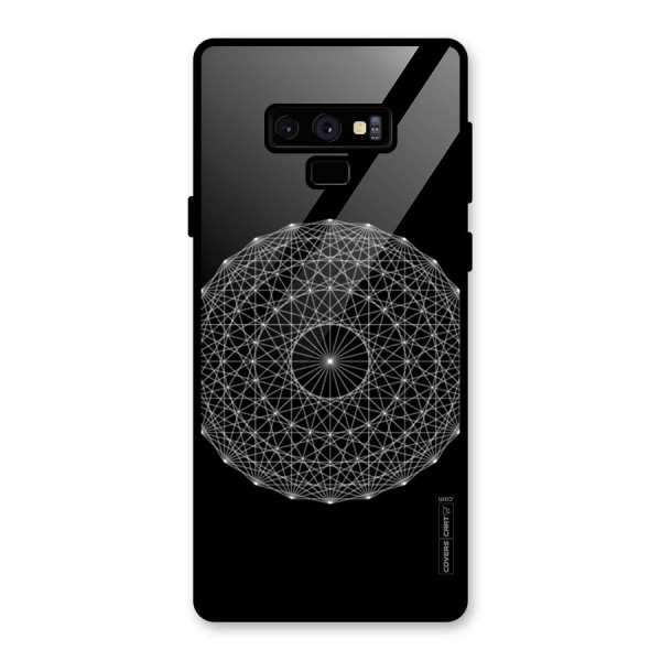 Black Clipart Glass Back Case for Galaxy Note 9