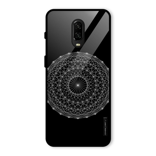 Black Clipart Glass Back Case for OnePlus 6T