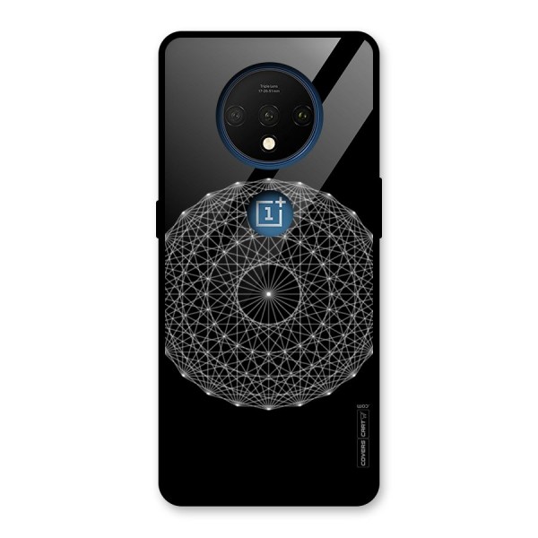 Black Clipart Glass Back Case for OnePlus 7T